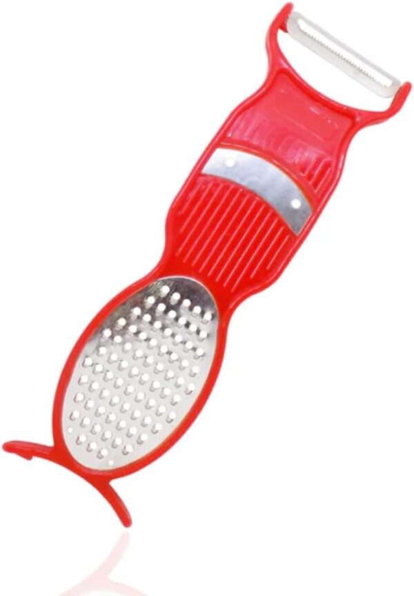 3 in 1 Multi-Purpose Vegetable Peeler/Slicer/Grater – Stainless Steel Tool for Kitchen – Ideal for Carrots, Cheese, Ginger, Potato, Garlic – Easy Peeling, Slicing and Grating Multicolour 3 in 1 Multi-Purpose Vegetable Peeler/Slicer/Grater – Stainless Steel Tool for Kitchen – Ideal for Carrots, Cheese, Ginger, Potato, Garlic – Easy Peeling, Slicing and Grating Multicolour