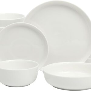 Gibson Home Oslo Porcelain Chip and Scratch Resistant Dinnerware Set, Service for 4 (16pcs), Ceramic Plates and Bowls Dishes Sets, White – Microwave and Dishwasher Safe