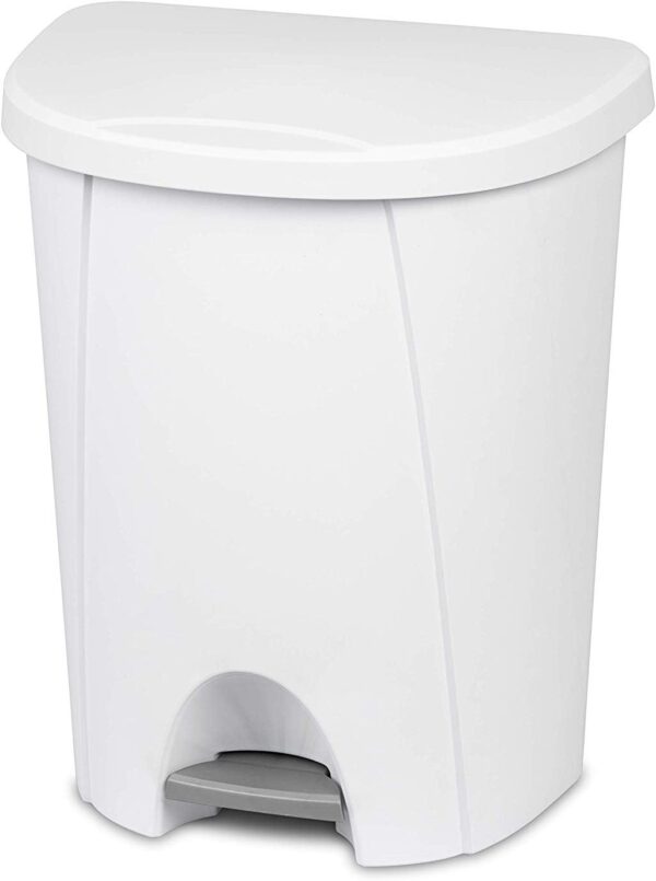 STERILITE 10948004 Step Can, White, 6.6 Gallon