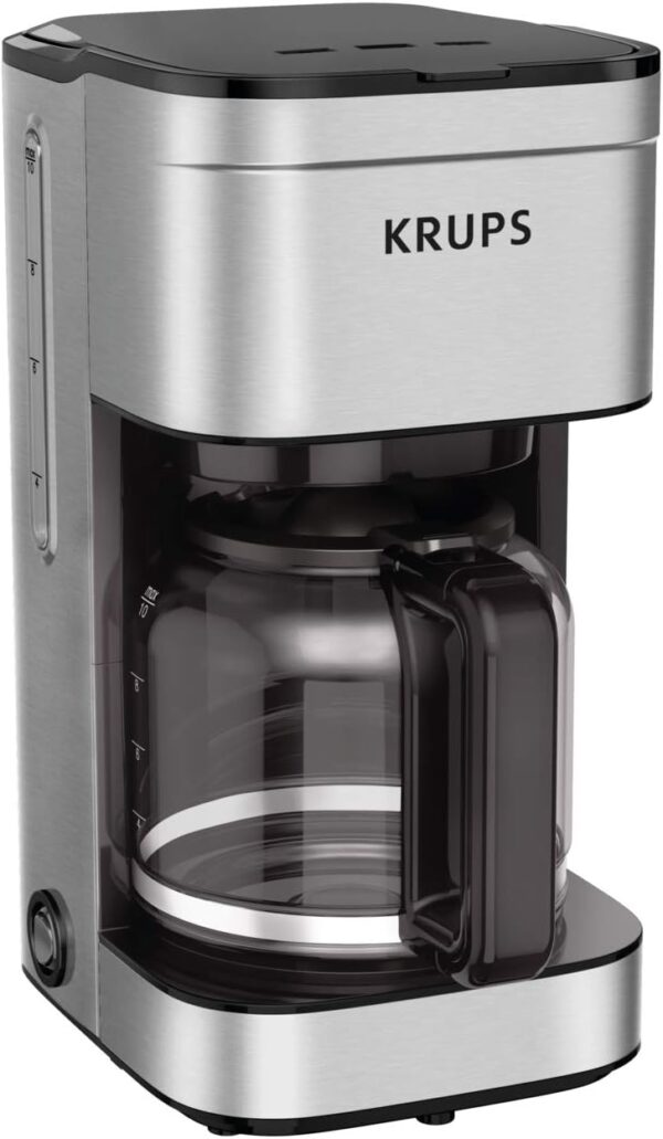 KRUPS Newer Model Drip Coffee Maker, 10-Cup, Silver