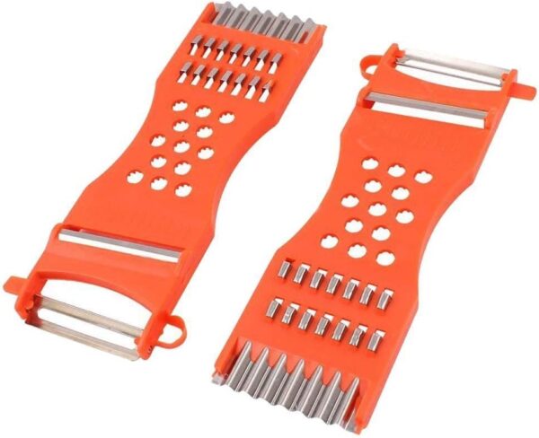 Vegetable Peeler,Saim Metal Scraper Fruit Grater Slicer Vegetable Peeler 7 in 1 Multifunction Kitchen Cutter Tool Orange 2 Pcs Vegetable Peeler,Saim Metal Scraper Fruit Grater Slicer Vegetable Peeler 7 in 1 Multifunction Kitchen Cutter Tool Orange 2 Pcs