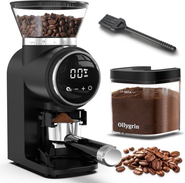 Coffee Grinder Electrical, Conical Burr Coffee Beans Grinder with 30 Grinding Settings, Touchscreen Burr Mill Grinder for Home Use with 2-12 Cups